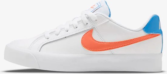Nike - Court Royale AC - Sneakers - Dames - Wit/Oranje/Blauw - Maat 38.5