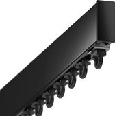 Kwaliteit Design Gordijnrail Set - Aluminium - Zwart - Plafondmontage - 1,5 Meter - Eenvoudig te monteren
