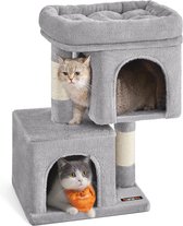 Luxe Krabpaal voor Katten en Kittens - Krabpaal 67cm hoog - Krabpaal Kattenhuis voor Kittens tot 3kg Lichtgrijs