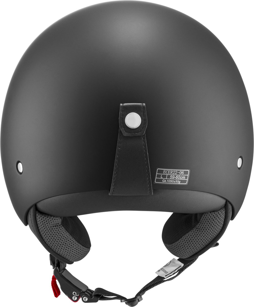 SQIWI Touring Helm - M - Scooterhelm - Motorhelm - Pothelm - Geschikt voor Vespa, Scooter, Brommer, Motor en Snorfiets - Mat Zwart – foto 4