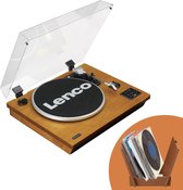 Lenco LS-55WA + TTA-040BN Système de rangement Vinyl - Tourne-disque avec Bluetooth - Haut-parleurs intégrés - Bois