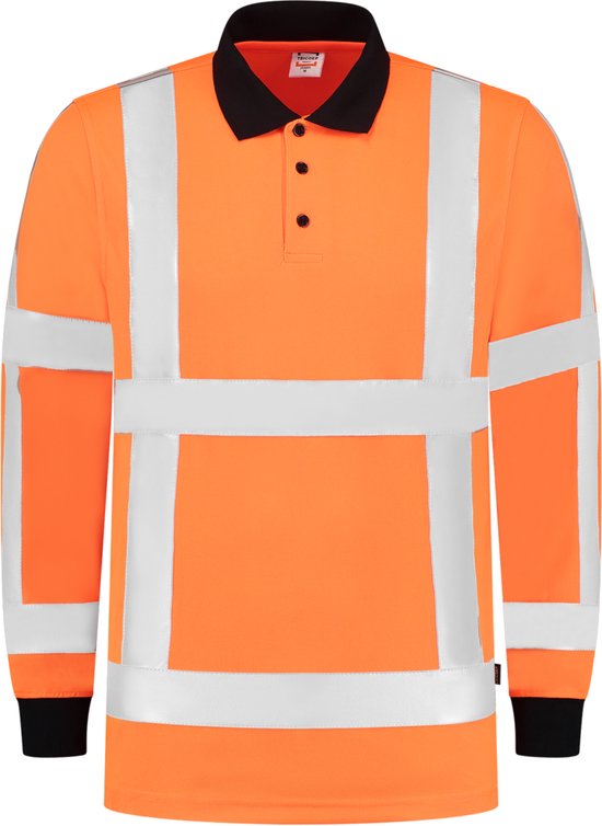 Foto: Tricorp 203005 poloshirt rws birdseye lange mouw fluo oranje 5xl