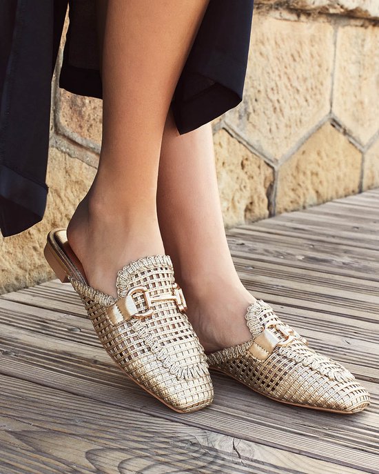 SmileFavorites® Loafers & Espadrilles, Instappers - Goud - Imitatieleer - Maat 40