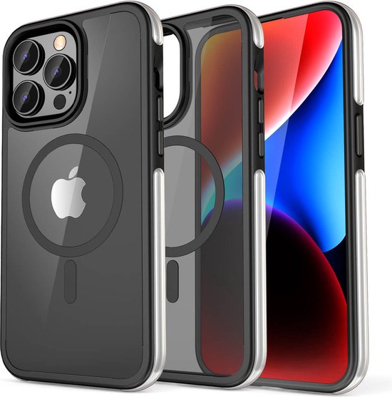 IYUPP Bumper - Convient pour iPhone 15 Pro Case - Convient pour MagSafe - Zwart - Antichoc