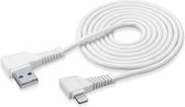 Cellularline - Usb kabel, Apple lightning connector hoek 2m, wit
