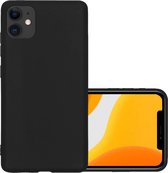 Hoes Geschikt voor iPhone 12 Mini Hoesje Cover Siliconen Back Case Hoes - Zwart