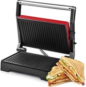 Royalty Line® PM1000 Tosti Apparaat - Kleine Contactgrill - Panini Grill - 1000W - Toaster Grill - 23 x 15 cm - Tosti Ijzer - Grill Apparaat - Rood