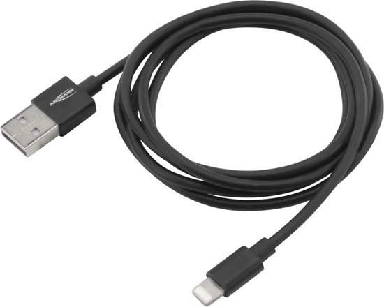 Ansmann Apple iPad/iPhone/iPod Laadkabel [1x USB-A 2.0 stekker - 1x Apple dock-stekker Lightning] 1.20 m Zwart