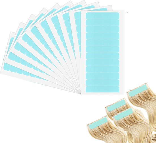 Foto: Kawsar losse tape voor tape extensions losse tape strips voor tape extensions groen 10 vellen 120 strips 