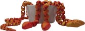 Fidget Toy Slang Goud Rood | Vera's Arts & Dice | 3D Print | Handgemaakt | Multi Kleur Verschillende Kleur van Verschillende Hoeken | Articulated Snake | Gelede Gewrichten Slang | Huisdier | Fidget Speelgoed