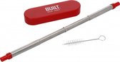 BUILT Retractable Straw with Case Stainless Steel - Red