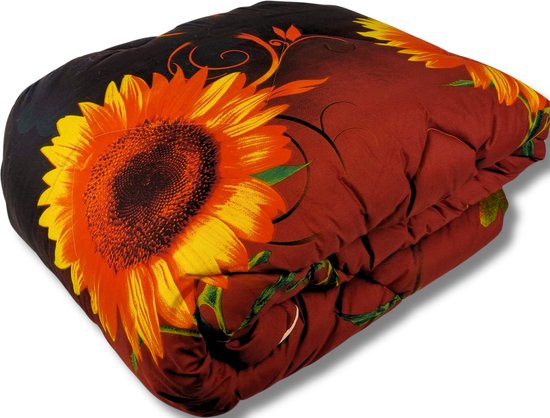 Beau Maison Bedrukt Dekbed - Dekbed Zonder Overtrek - Sunflower - 200 x 200 cm - Hoesloos - 2 in 1 dekbed - Wasbaar van Beau Maison — afbeelding 3