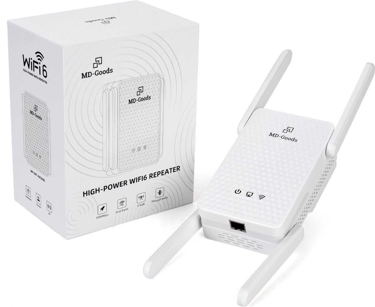 MD-Goods WiFi Versterker stopcontact - 3000Mbps - Wifi 6