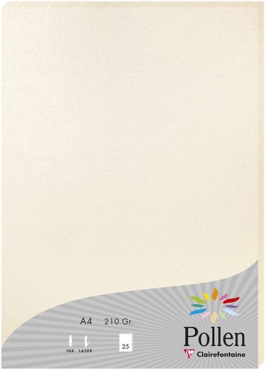 Clairefontaine Pollen papier voor inkjetprinter A4 (210x297 mm) 25 vel Crème