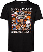 T-shirt Venlo Oranjekoort | Vêtement pour fête du roi | Chemise orange | Noir | taille XL