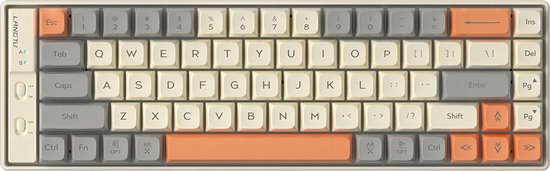 LANGTU S69 - Bedrade Gaming Toetsenbord - Mechanisch - QWERTY Toetsenborden - Hot swap - 69 Keys - Red Switch - Levendig oranje