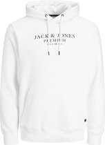 JACK & JONES Arie sweat hood slim fit - heren hoodie katoenmengsel met capuchon - wit - Maat: M
