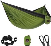 Camping hangmat, superlichte draagbare parachutehangmat met twee boomriemen, enkele of dubbele nylon reisboom hangmatten