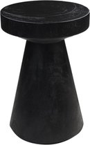 Bryson Krukje Rond - 30x30x43 cm - Zwart - Munggur - krukje hout, krukjes om op te zitten, krukje badkamer, krukjes om op te zitten volwassenen, krukje make up tafel, kruk, krukje, houten krukje,