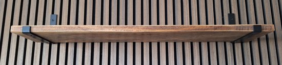 Hoexs - Mango - 80 cm - Metalen Plankdragers Zwart - Industrieel - Wandplank - Decoratie - Keukenplank