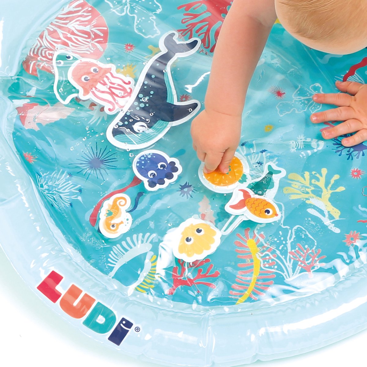 LUDI - Waterspeelmat - Motorisch speelgoed - Opblaasbaar speeltapijt – foto 2