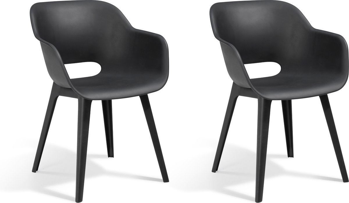 Keter Akola Tuinstoelen - 2 stuks - 56,5x55x80cm - Grafiet