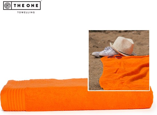 The One Towelling Classic Strandlaken - 100 x 180 cm - Strand handdoek - Hoge vochtopname - 100% Gekamd katoen - Oranje