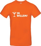 Koningsdag - Shirt - Ik Willem met wijnglas - Heren - Maat XL
