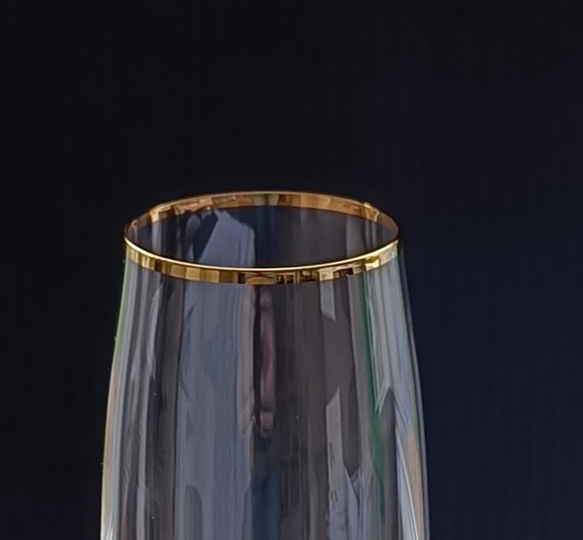 Elegante Colibri champagne prosecco glas met GOUDEN RAND - Bohemia Kristal - flute glazen - wijnglazen - set 6 stuks