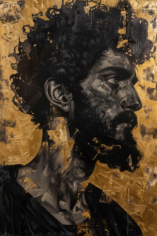 Marcus Aurelius Poster | Poster Goud | Abstracte Poster | 50x70cm | Rome poster | Rome Art | Wanddecoratie | Muurposter | S2243MB | Geschikt om in te lijsten