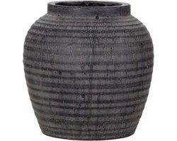 House Doctor Bloempot Hafa grijs/ bruin terracotta Ø26x26cm