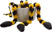 Fidget Toy Slang Zwart Geel | Vera's Arts & Dice | 3D Print | Handgemaakt | Articulated Snake | Gelede Gewrichten Slang | Huisdier | Fidget Speelgoed