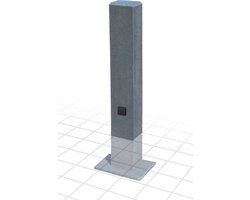 Montagepaal / Laadzuil kunststof met wandcontactdoos 230V