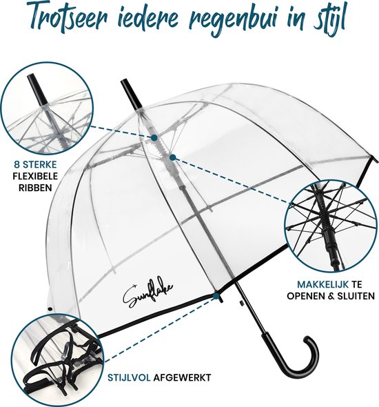 Parapluie Sunflake Transparent - Transparent - Parapluie Dôme pour Adultes