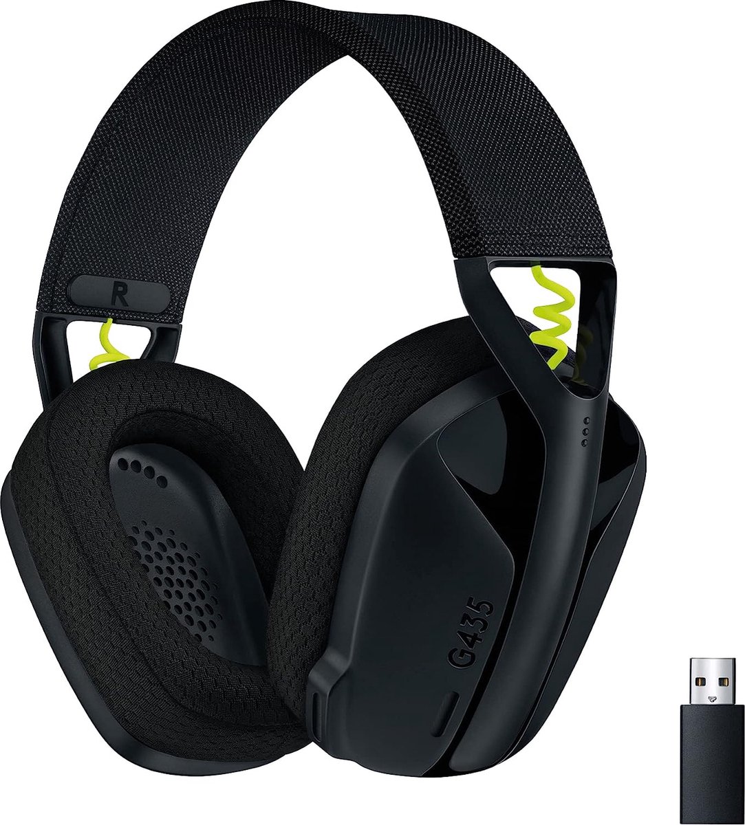 LIGHTSPEED en Bluetooth draadloze gaming headset - Lichtgewicht, over-ear, ingebouwde microfoons, 18 uur batterij, compatibel met Dolby Atmos, PC, PS4, PS5, mobiel - Zwart - Merkloos