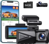 4K Dashcam met Achteruitkijkcamera - Ultra HD 3840x2160P - G-Sensor - Bewegingsdetectie - Nachtzicht - Loop Recording - WiFi - 170 Graden Kijkhoek
