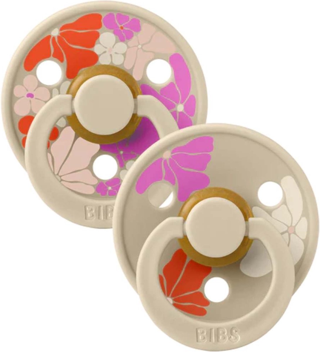 Goedkoopste BiBs Studio Morning Bloom Fopspeen - 0-6 Mnd - 2 Stuks - Vanilla