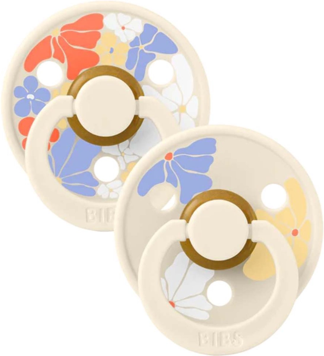 Goedkoopste BiBs Studio Morning Bloom Fopspeen - 0-6 Mnd - 2 Stuks - Ivory