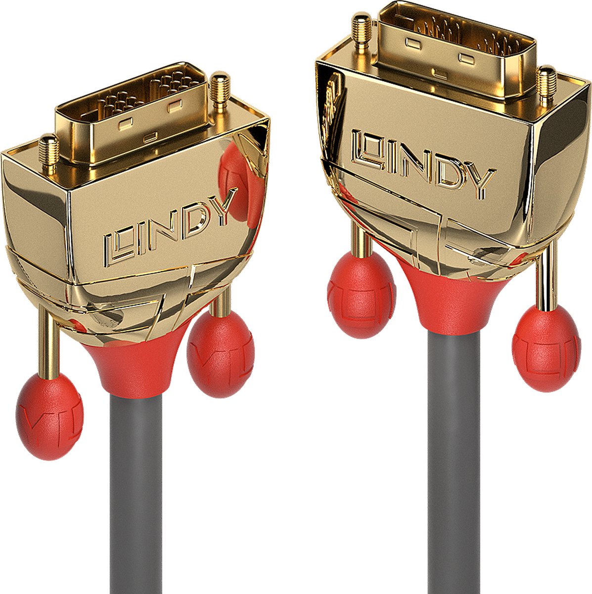 Lindy 36215 10m DVI-D DVI-D Goud, Grijs DVI kabel