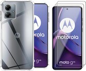 Hoesje geschikt voor Motorola Moto G84 - 2x Screenprotector Glas - Shockproof Transparant