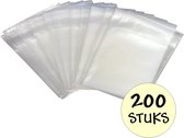 Fako Bijoux® - Cellofaan Zakjes Frosted 7x7cm - Zakjes Met Plakstrip - Zelfklevende Zakjes - Uitdeelzakjes - Mat Transparant - 200 Stuks