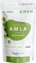 WeightWorld Biologisch Amla Poeder - 200 gram - Voor thee, haarmaskers en gezichtsmaskers - Vegan