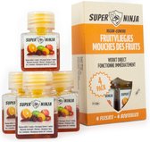 Super Ninja Fruitvliegjes Vanger - 4 Fruitvliegjes vallen - Zeer Effectief en Egologisch Fruitvliegjes Bestrijden - Direct Werkzaam, Milieu vriendelijke & Veilige Fruitvliegjesval