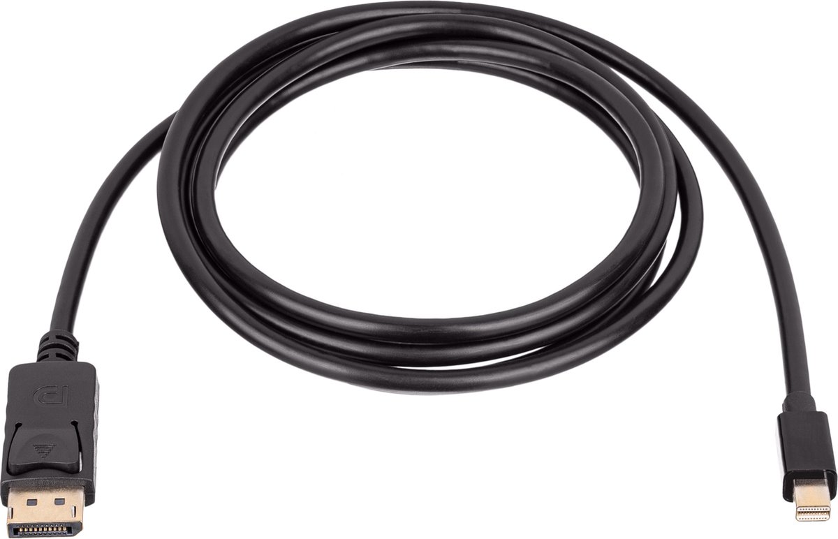 Akyga AK-AV-15 DisplayPort-kabel Aansluitkabel DisplayPort-stekker, Mini DisplayPort-stekker 1.8 m Zwart