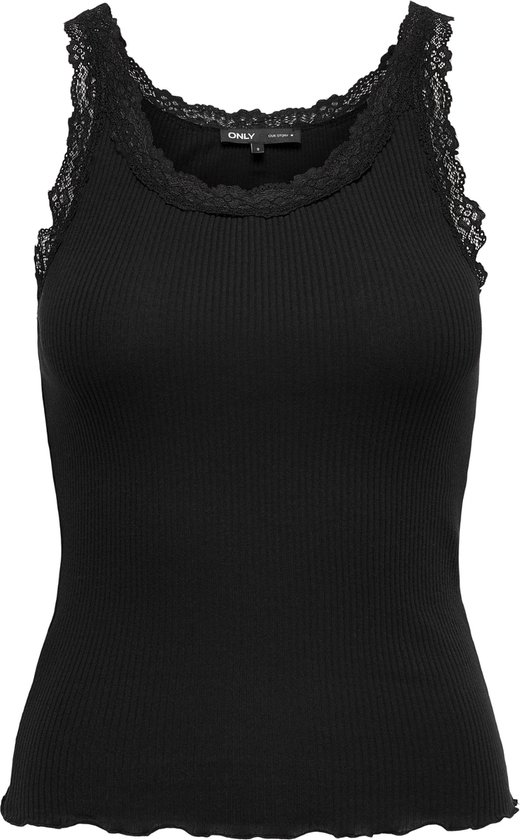 ONLY dames O-hals top sharai lace zwart - M