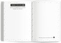 Open vriendenboek met een pagina 'Vrienden voor het leven' en een lege pagina met stippen.