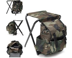 Outdoor opvouwbare campingkrukken draagbare Oxford-doek campingstoel met rugzak 100 kg maximale belasting voor buiten activiteiten zoals vissen kamperen picknick BBQ camouflage pop up stool