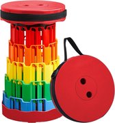 Draagbare klapkruk verstelbaar en lichtgewicht - ideaal voor camping, vissen en reizen Met een draagvermogen tot 500 kg - Rood pop up stool