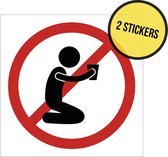 Pictogram/ sticker | Bedelen verboden | 10 x 10 cm | Verbodsbord | Daklozen | Bedelaars | Openbare weg | Overlast | Geld | Schooien | Zwerver | Dakloos | 2 stuks