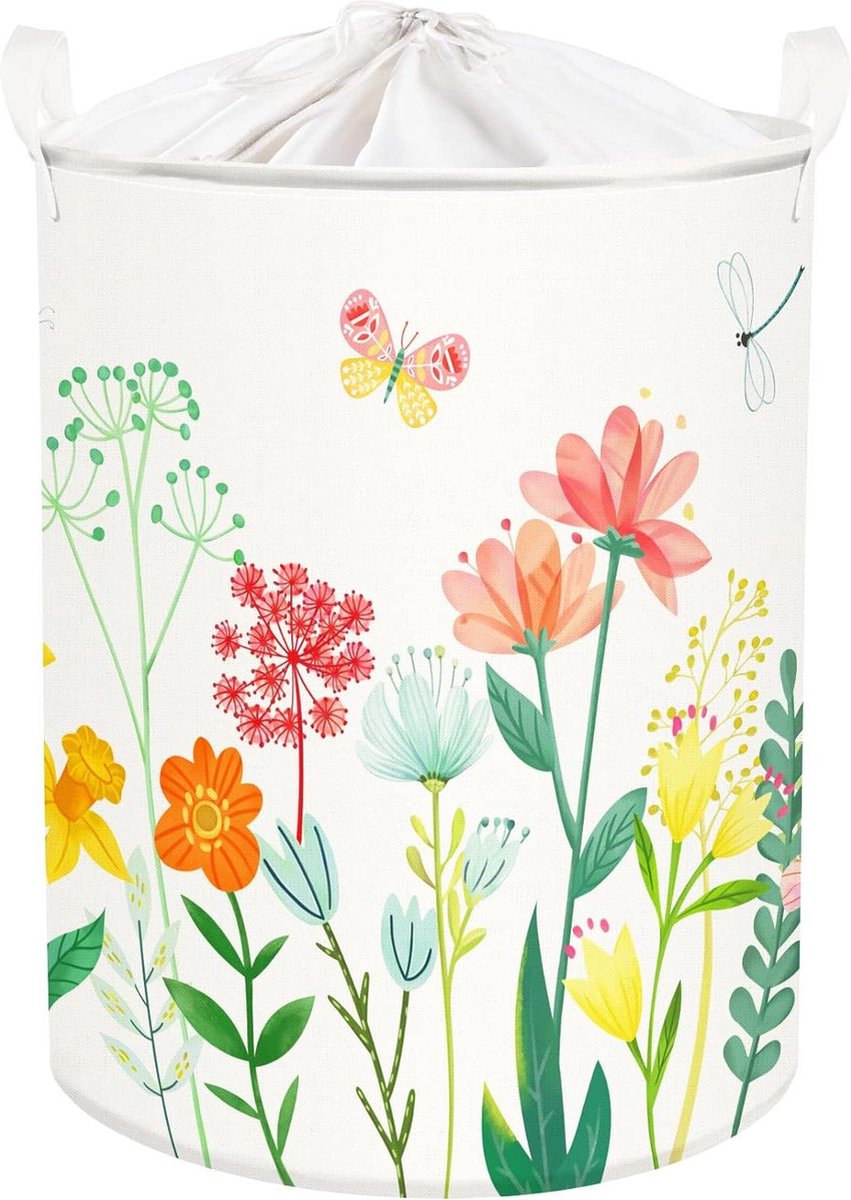 Goedkoopste Kleurrijke Lente Bloemen Bladeren Wasserij Hamper Vlinder Opbergmand - 45L - Slaapkamer - 141x177 inch
